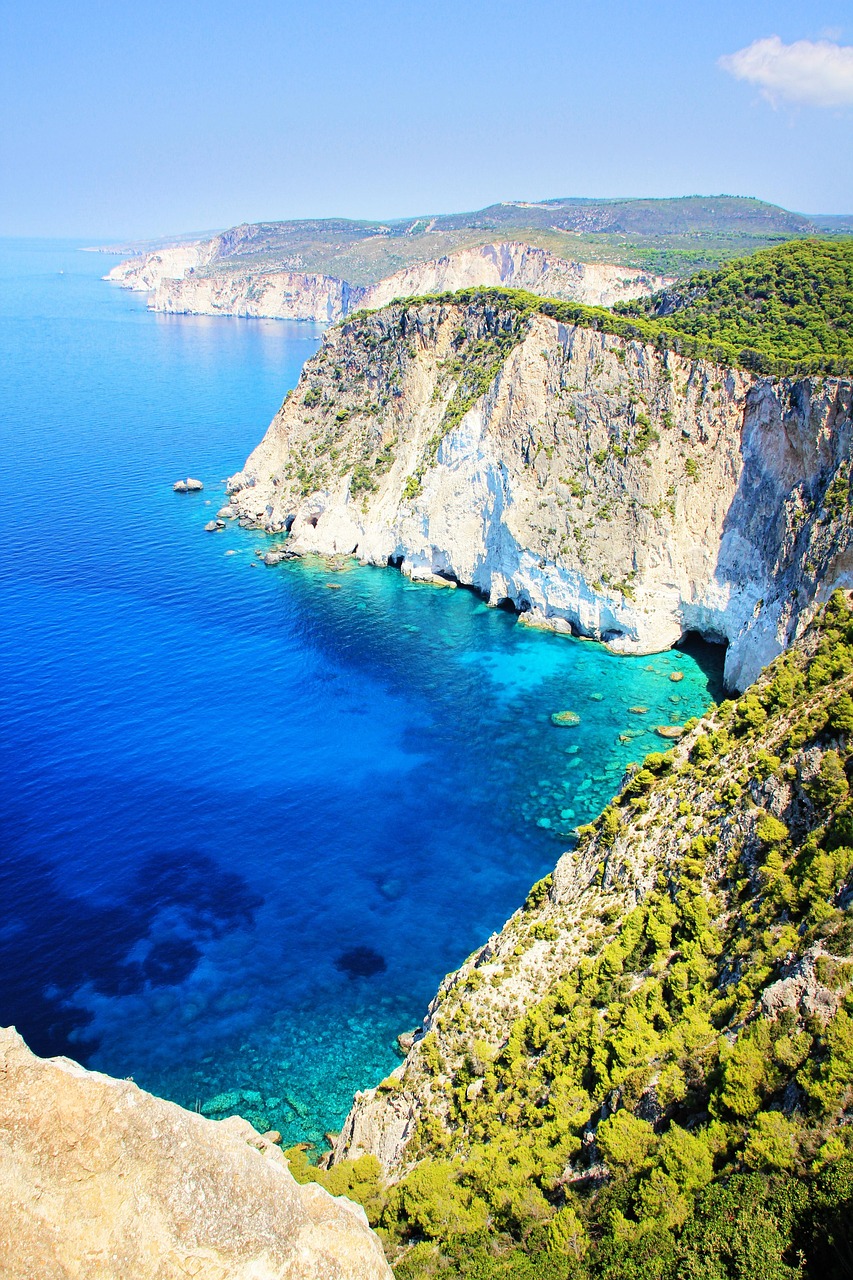 zakynthos, greece, sea, coast, island, vacations, rock, mizithres, nature, outlook, water, blue