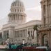 Classic cars by El Capitolio, Havana, showcasing Cuba's vintage charm and architectural beauty.